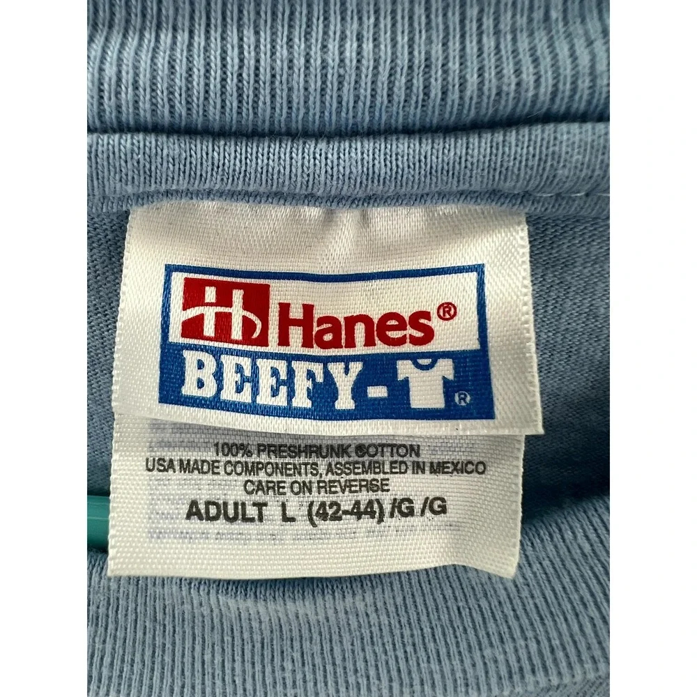 VTG Hanes Beefy Greek‎ Week 1999 Power of One T Shirt Adult Large Blue Y2k